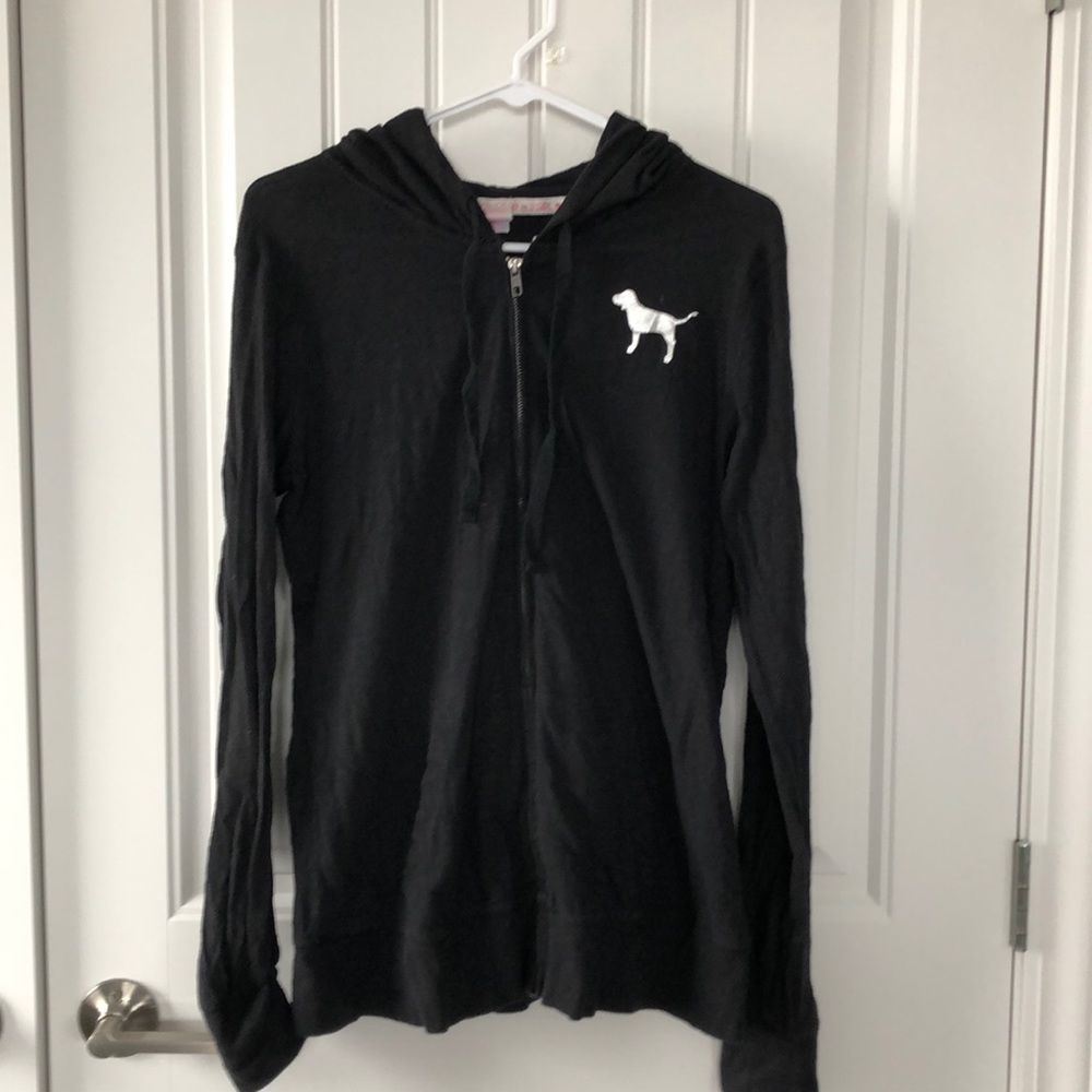 VS PINK black zip up size L